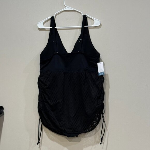 Size 18 Lane Bryant Swim Black Bathing Suit (One-Piece) with Skirt - NWT - Picture 2 of 6